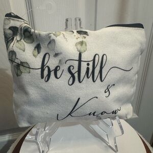 Floral White Pouch - Be Still & Know
